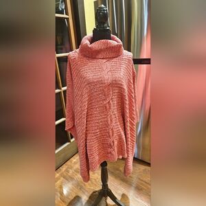 Plus size poncho sweater cowl